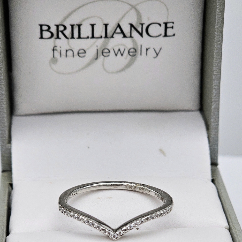 Brilliance Fine Jewelry sterling silver CZ stackable ring. - Picture 2 of 4